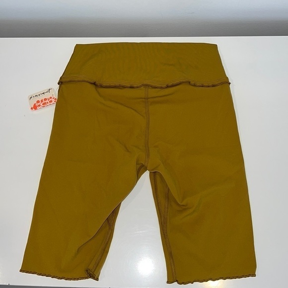 FREE People Yellow Mustard Heart Rate Biker Shorts Size Small in Alchemy - Picture 9 of 15